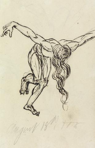 Benjamin Robert Haydon Study of a Nude, Leaning Forward, with Arms Extended Out