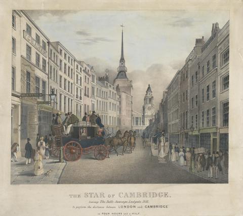 T. Young The Star of Cambridge, Leaving the Belle Sauvage, Ludgate Hill