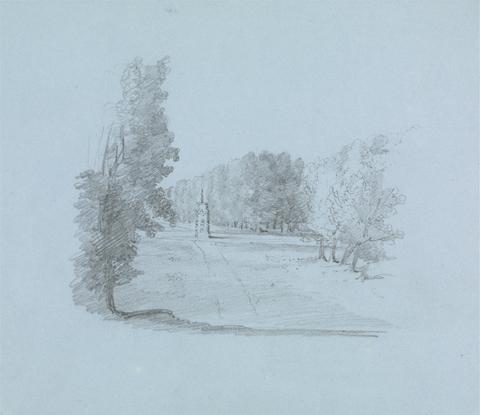 unknown artist Sketch of a Park with Monument