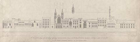 R.C. Roffe A View of the Range of Building Adjoining Westminster Hall, and Fronting the River Thames; Including a Space of 750 Feet
