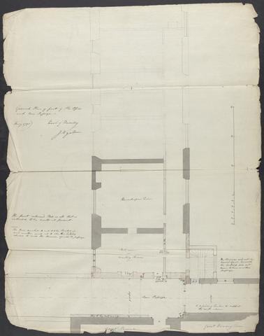 James Wyatt Cobham Hall, Kent: Ground Plan of Part of the Offices and New Passage