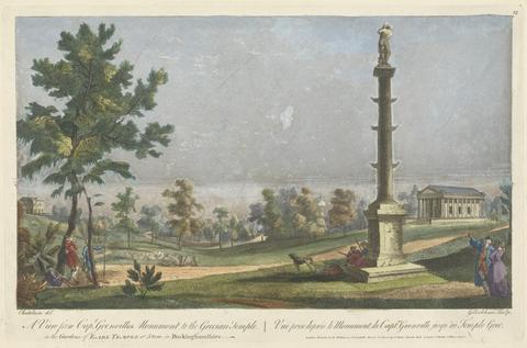 George Bickham A View from Cap't Grenvilles Monument to the Grecian Temple in the Gardens of Earl Temple at Stow, in Buckinghamshire