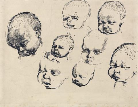 Mervyn Peake Studies: Newborn Baby's Head