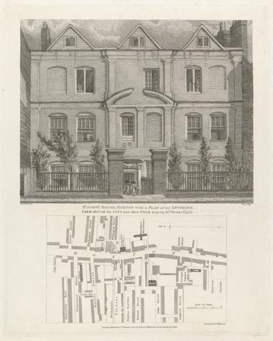 unknown artist St. John's House, Hoxton with a Plan of its Environs