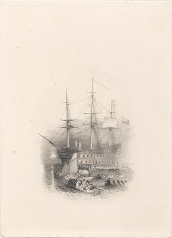 Edward Goodall HMS Bellerophon, Plymouth Sound