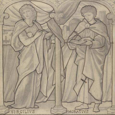 Edward Burne-Jones Preparatory Design for a Stained Glass Window, Virgil and Horace