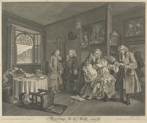 Gerard Jean Baptiste Scotin Marriage A-La-Mode, Plate VI: The Death of the Countess