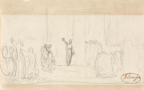 George Romney Possibly a Crowd before a Prophetess