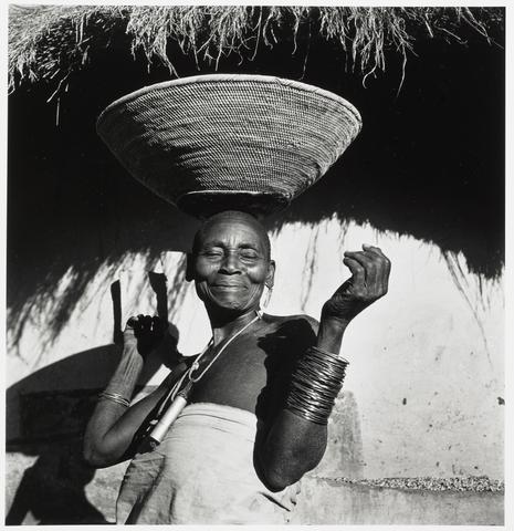 Constance Stuart Larrabee Lovedu Woman with Woven Baskets of Ground Corn, Northern Transvaal, 1946