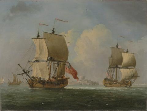 Francis Swaine An English Sloop and a Frigate in a Light Breeze