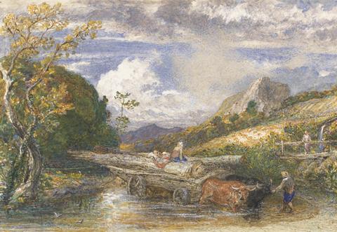 Samuel Palmer Timber Wagon Crossing a Stream