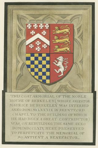 Daniel Lysons Coat Armoril of the Noble House of Berkeley from Brentford Church