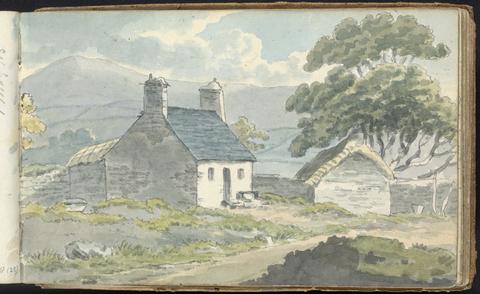 Album of Landscape and Figure Studies: Two Stone Cottages