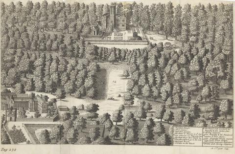 Michael van der Gucht A View of Boscobel House & The White Ladies, with the Wood where King Charles II Concealed Himself after the Battle of Worcester