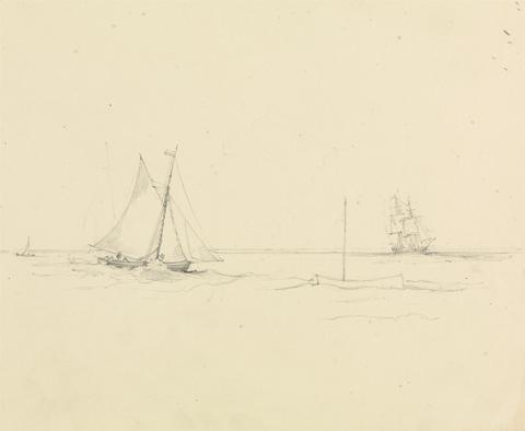 unknown artist Sketch of Ships at Sea