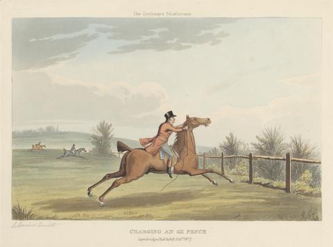 Charles Loraine Smith [Fox-hunting] set of six: The Cockney's Misfortune. "Topping a Flight of Rails"