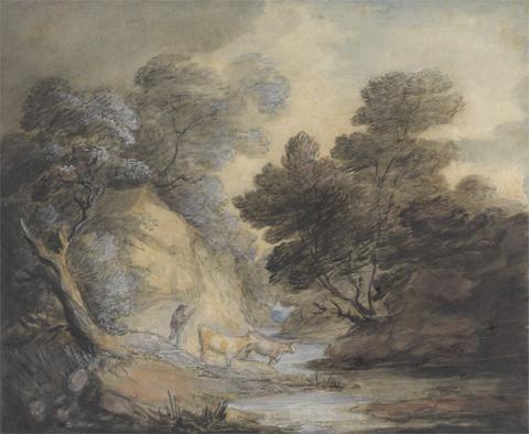 Thomas Gainsborough RA Cattle Watering by a Stream