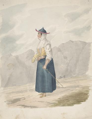 Alfred Diston Peasant Woman with Staff, La Palma