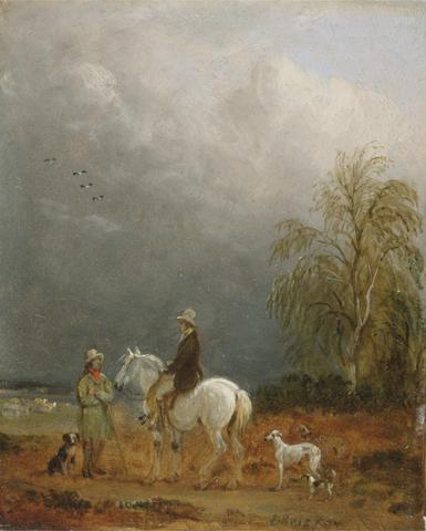Edmund Bristow A Traveller and a Shepherd in a Landscape