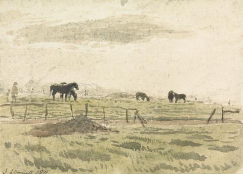 John Linnell Horses in a Paddock