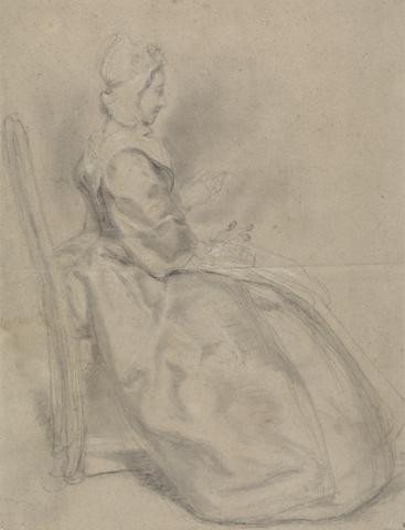 Hubert-François Gravelot Study of a Seated Lady