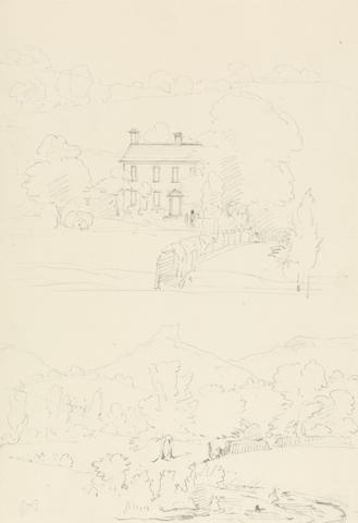 unknown artist Two Sketches: Country House and Mountainous Landscape