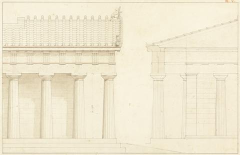 Charles Robert Cockerell The Temple of Aphaia at Aegina: Two Elevations
