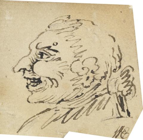 William Hogarth Grotesque Male Head