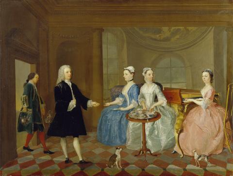 unknown artist A Family Being Served with Tea, possibly the Carter family