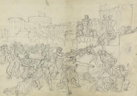 Robert Smirke Sketch of Goths Entering Rome, from Shakespeare's Play, Titus Andronicus