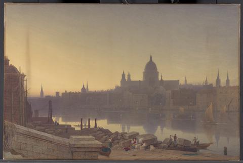 George Fennell Robson St. Paul's from Southwark by Sunset