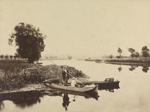 unknown artist Aquatic Landscape; Men with Boats and Fishtraps