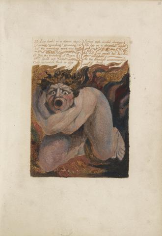 William Blake The First Book of Urizen, Plate 10, "12: Los Howld in a Dismal Stupor...." (Bentley 7)