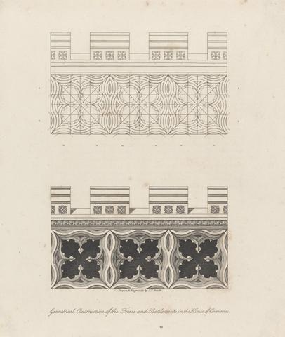 John Thomas Smith Geometrical Construction of the Freeze and Battlements in the House of Commons