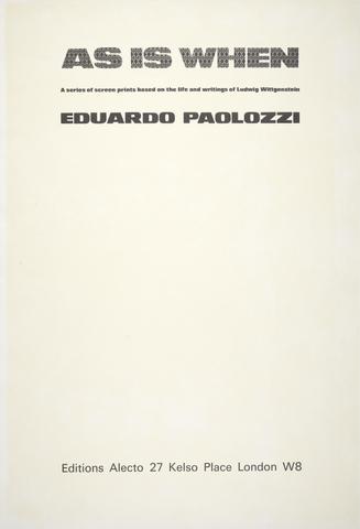 Eduardo Paolozzi As is When Title page
