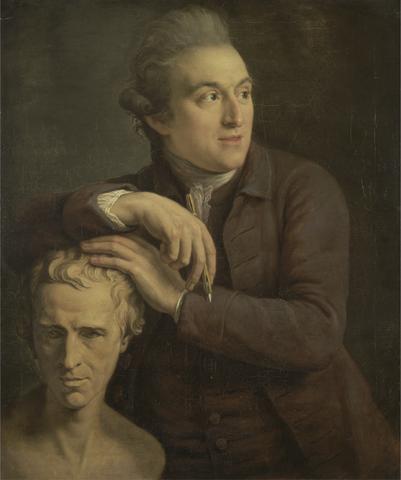 John Francis Rigaud Joseph Nollekens with His Bust of Laurence Sterne