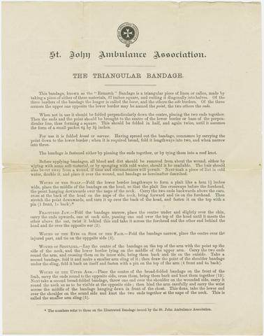 St. John Ambulance Association.  The triangular bandage /