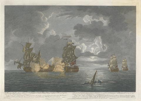 Peter P. Benazech The Monmouth of 64 Guns, taking the Foudroyant a French Man of War of 84 Guns on the 28th of Feb. 1758 in the Mediterranean,....