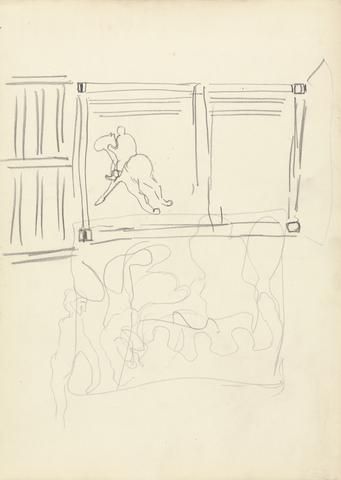 Spencer Frederick Gore Cave of the Golden Calf: Design for a Decorative Panel, Horse and Rider