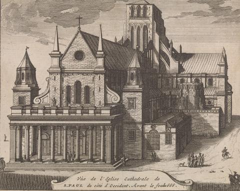 Vue de l'Eglise Cathedrale de S. Paul du cote d'Occident Avant le feu de 1666