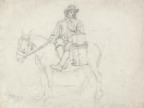 James Ward A Farmhand Riding Side-saddle, Carrying an Urn