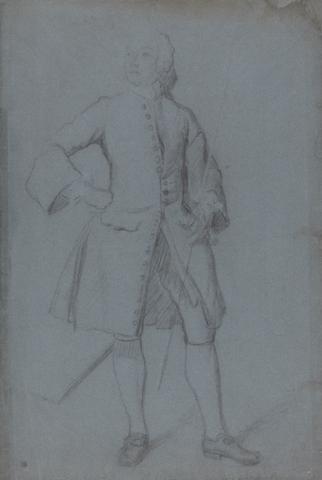 Allan Ramsay Man Standing Holding a Staff in His Left Hand, Full Length