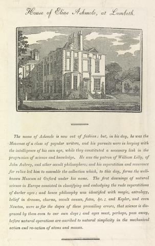 House of Elias Ashmole, at Lambeth; page 14 (Volume One)