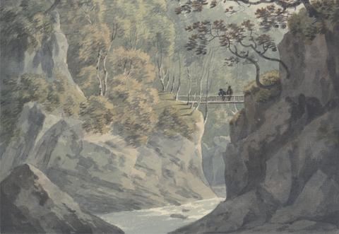 John Warwick Smith Alpine Bridge and Woodland Scenery near Pistil y Maw