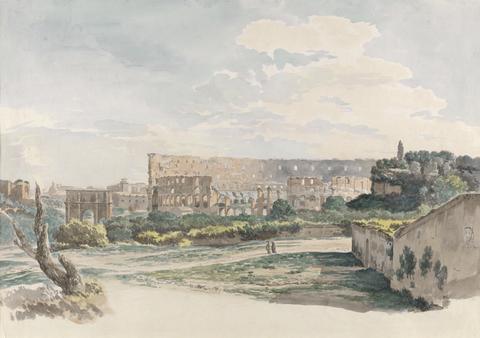 Carlo Labruzzi The Colosseum from the Caelian Mount, with the Arch of Constantine and a View of the Forum, Rome.