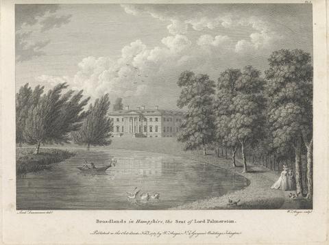William Angus Broadlands in Hampshire, the Seat of Lord Palmerston (published by W. Angus), plate 1; page 42 (Volume One)