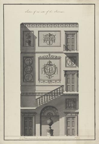 Robert Adam Headfort House, Ireland: Section of the Staircase