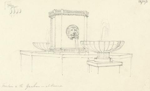 Sir Robert Smirke the younger Sketch of a Fountain in Vienna