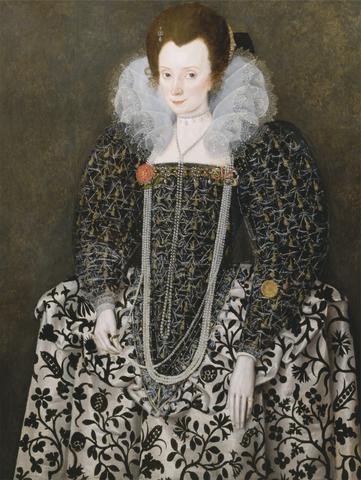 Robert Peake the Elder Portrait of a Woman, Traditionally Identified as Mary Clopton (born Waldegrave), of Kentwell Hall, Suffolk