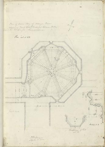 unknown artist Bishop's Palace, Wells, Somerset: Lower Floor Plan of Octagon Tower